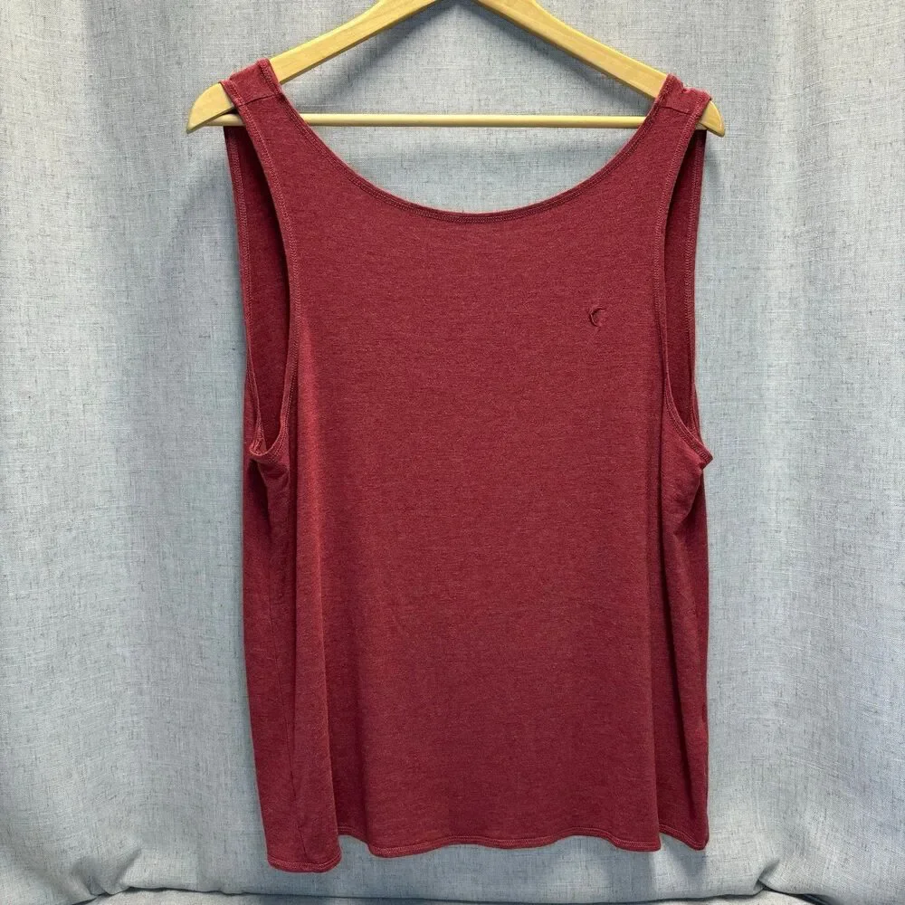 Zyia Active‎ Tank Top Red Viscose Twisted Back Women’s Sixe 2XL Athleisure